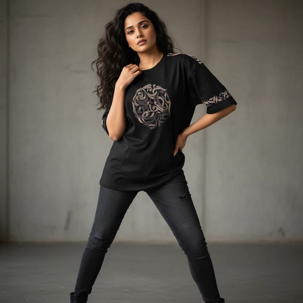 AI generated close-up portrait of a woman with vibrant, artistic makeup.