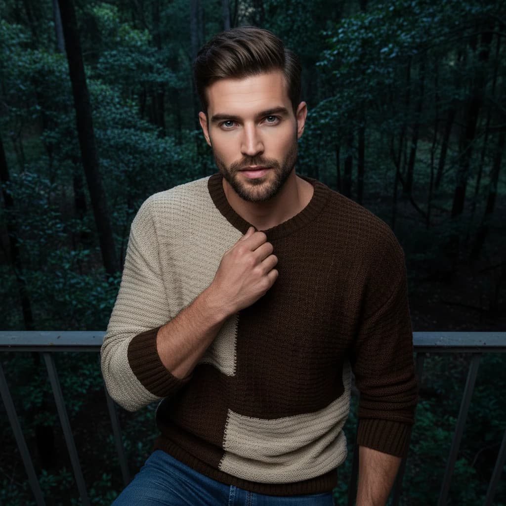 Virtual model wearing a simple t-shirt with perfect draping and texture.